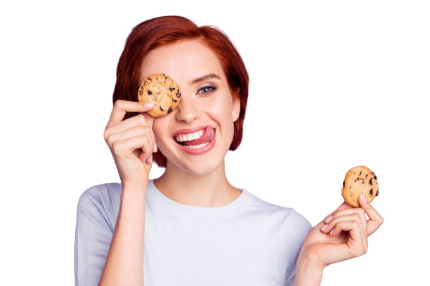 woman with cookie
